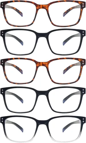 Miniatura 8 de SIGVAN Gafas de lectura con bloqueo de luz azul para hombres y mujeres, lectores de bisagra de resorte para computadora, anteojos de marco cuadrado