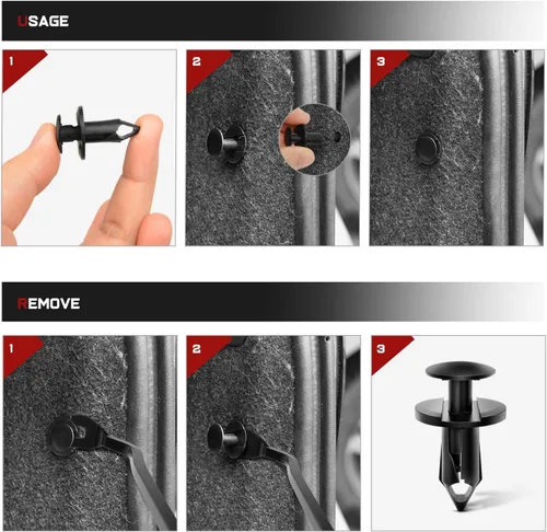 Miniatura 6 de Nilight 100 clips de remache de nailon para GM 21030249 para Ford N807389S para Chrysler 6503598, 1 removedor de sujetadores adicionales Para GM