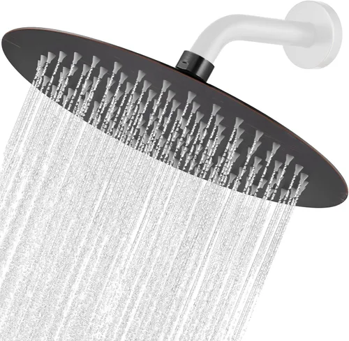 Miniatura 13 de Midanya Cabezal de ducha redondo de acero inoxidable de alta presión de alto flujo de acero inoxidable de 6 pulgadas, diseño ultrafino de alta