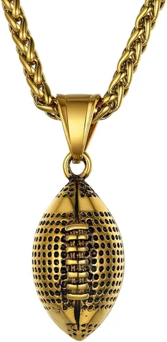 GOLDCHIC JEWELRY Sport Necklace for Men Boys, Customized Unisex Stainless Steel Baseball Cross necklaceSoccerFootballBasketball Necklace with Chain