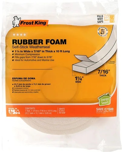 Miniatura 5 de Frost King Cinta de espuma de goma de esponja R516WH, 1/4" x 7/16" x 10