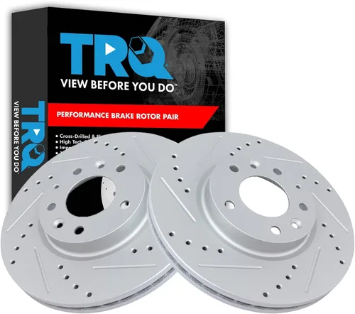 Miniatura 22 de TRQ Juego de rotores de freno de rendimiento trasero con revestimiento G premium compatible con Mazda 6 2014-2021