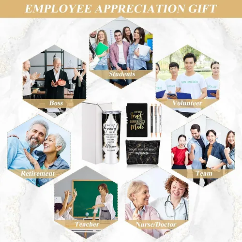 Miniatura 6 de Domensi Juego de 6 Piezas de Regalo de Agradecimiento para Empleadas Mujeres Regalo de Navidad de Agradecimiento May You Be Proud Vaso Térmico de 20