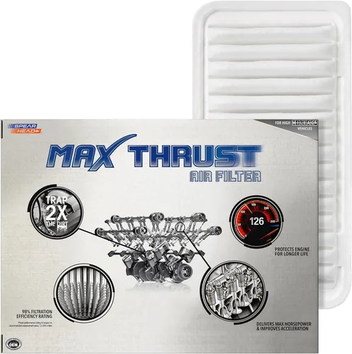 Miniatura 69 de Filtro de aire de motor Spearhead MPG Defense Max Thrust para vehículos de todo kilometraje, se adapta como el OEM, restaura MPG y aceleración