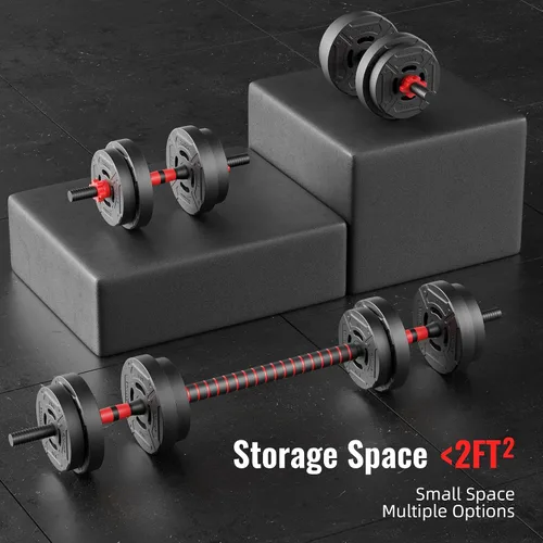 Miniatura 7 de Fitvids Adjustable Dumbbell Set, 40/60LBS Free Weight Set, Multi-Functional Portable Changeable Dumbbell Barbell Kettlebell Set for Home, Multiple