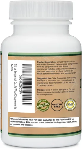 Miniatura 8 de Suplemento de Bergamota Cítrico, 1000mg, 60 Cápsulas - Apoya niveles saludables de colesterol y triglicéridos - Dosis de 1,000mg