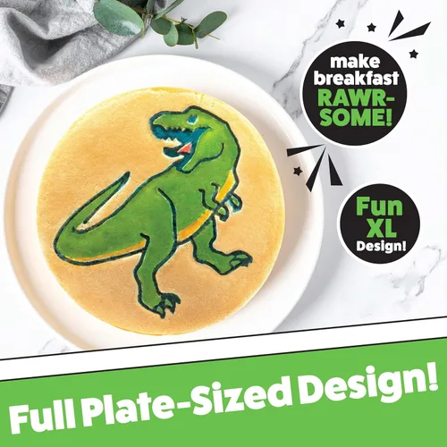Miniatura 2 de Sartén gigante para panqueques con diseño de dinosaurio, para hacer panqueques gigantes de 10 pulgadas para el desayuno de niños mágicos, decora