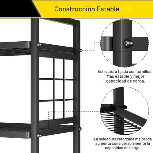 Miniatura 7 de GIOTORENT Estante de almacenamiento vertical de 6 niveles para organizadores y almacenamiento de baño y organización de cuarto de lavandería, unidad