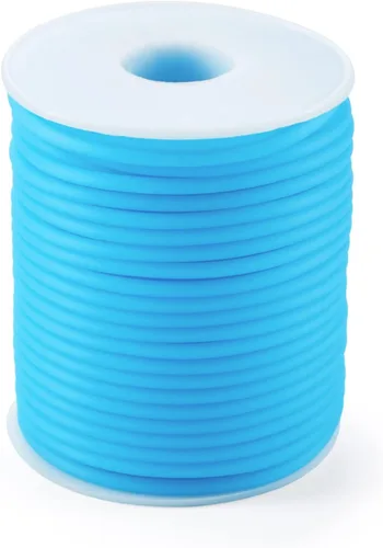 Miniatura 26 de FASHEWELRY 3 rollos de cables de goma huecos para tejer, cable de peluquero de 0.079 pulgadas (0.079 in), cables de silicona para tejer puntada