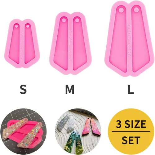Miniatura 7 de Angel Wings 3 moldes de resina para aretes para hacer joyas, moldes de silicona para aretes, manualidades de resina, manualidades, joyería de moda