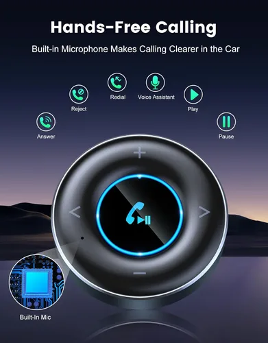 Miniatura 5 de RIWUSI Adaptador AUX Bluetooth para coche, [Plug and Play] Receptor Bluetooth 5.3, adaptador AUX de coche de 0.138 in para estéreo