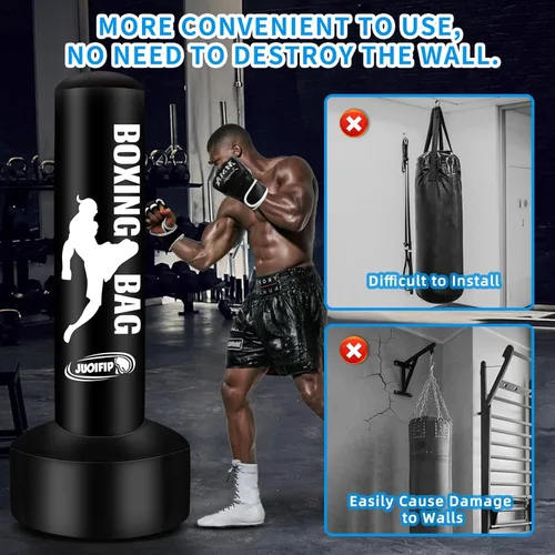Miniatura 4 de Standing Punching Bag for Adults with Pump and Gloves, 69'' Kick Boxing Bag with Stand Inflatable Freestanding Heavy Bag Kicking Bag for Training
