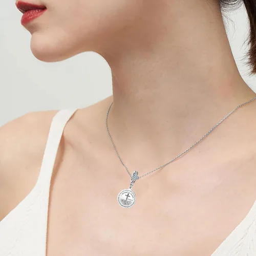 Miniatura 4 de Dije colgante de versículo bíblico de mano de oración cristiana para pulsera Pandora