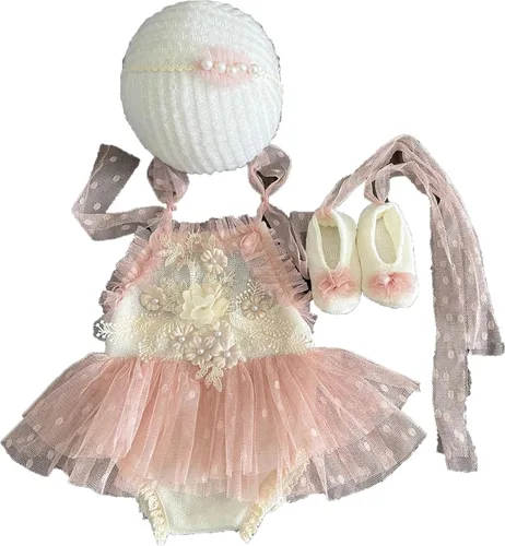 Miniatura 5 de Trajes de fotografía para recién nacidos, accesorios de fotografía para recién nacidos, diadema de tutú de encaje, traje de sesión de fotos