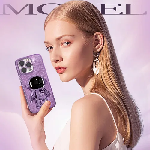 Miniatura 58 de Buleens Funda para iPhone 11 Pro Max Astronauta, Fundas Transparentes para iPhone 11 ProMax con Papel con Purpurina y Soporte de Astronauta, Mujeres