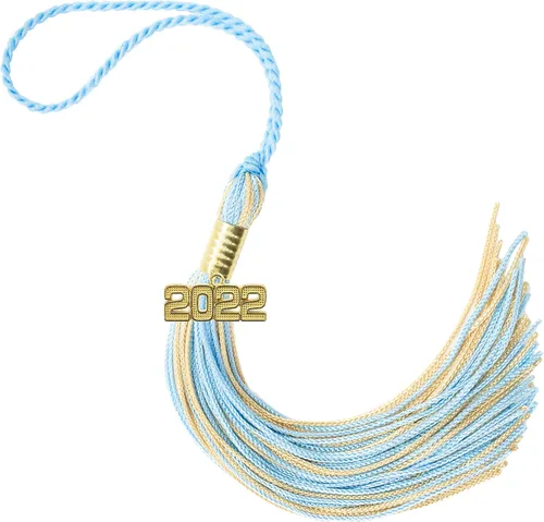 Miniatura 130 de Borla de graduación Aqua 2022, todos los colores escolares disponibles, fabricada en Estados Unidos