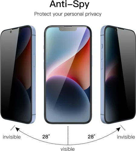 Miniatura 3 de JETech Protector de pantalla de cobertura completa de privacidad para iPhone 14 Plus de 6.7 pulgadas, película de vidrio templado antiespía