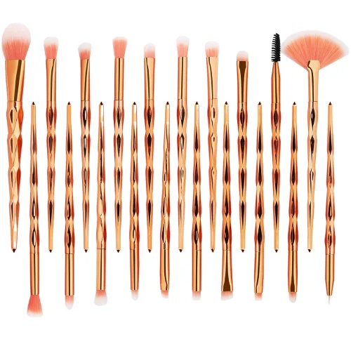 Miniatura 3 de MELADY Conjunto de brochas de maquillaje, 20 piezas, multifuncionales, para polvo cosmético, base, sombra de ojos, delineador de ojos, labios, rosado