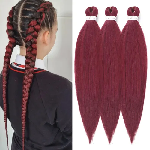 Miniatura 21 de Cabello trenzado preestirado de 18 pulgadas, 3 paquetes de cabello rubio miel preestirado, extensiones de cabello sintético profesional, sin