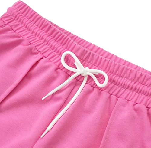 Miniatura 5 de Pantalones Cargo Mujer Cintura alta Barril Recto Pantalones de Moda Cintura elástica Cordón Pantalones de chándal