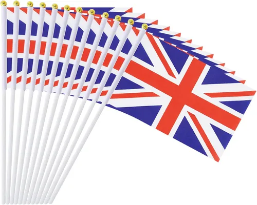 Miniatura 24 de Bandera de México, bandera mexicana, pequeñas mini banderas de mano de México en palo, ideal para fiestas, desfiles, eventos deportivos