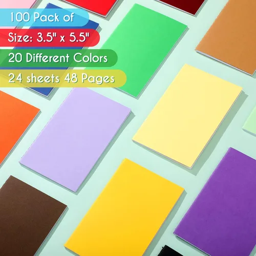 Miniatura 3 de Yexiya Paquete de 100 mini cuadernos coloridos forrados de bolsillo pequeño en blanco, juego de bloc de notas de matrimonio en blanco, regalo