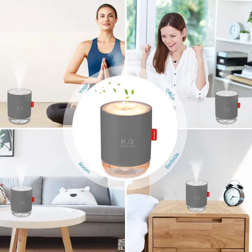 Miniatura 7 de Mini humidificador portátil de niebla fría, 500ml, humidificador USB personal de escritorio para dormitorio de bebé, viajes, oficina, hogar, apagado