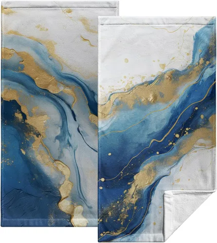 Miniatura 17 de Toallas de Mano Azul Gris Marrón para Baño Negras Pintura Moderna de Arte Abstracto Toallas de Cocina Suave Absorbente Toalla de Huésped Punta