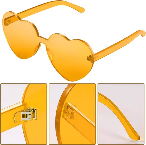 Miniatura 3 de Maxdot - Lentes de sol transparentes sin marco con forma de corazón para fiestas