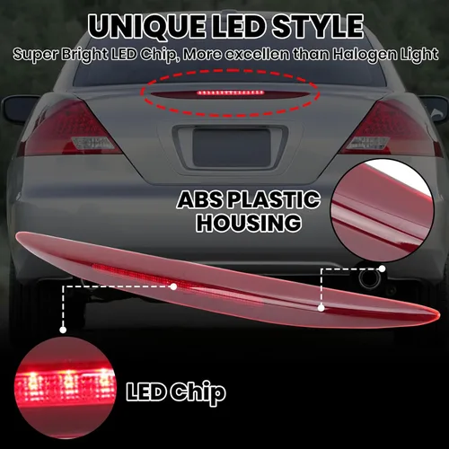 Miniatura 6 de 3ª Luz de Freno para Honda Accord 2006 2007 Luz de Freno de Montaje Alto LED Luz de Parada 3ª Lámpara de Reemplazo 34270-SDA-H11 34270-SDA-A11