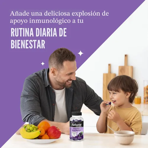 Miniatura 5 de Airborne - Gomitas de saúco + zinc y vitamina C para adultos, suplemento para fortalecer el sistema inmunológico con vitaminas D y zinc