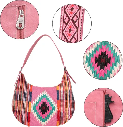 Miniatura 4 de Montana West Aztec Tapestry Collection - Bolso de mano oculto para mujer