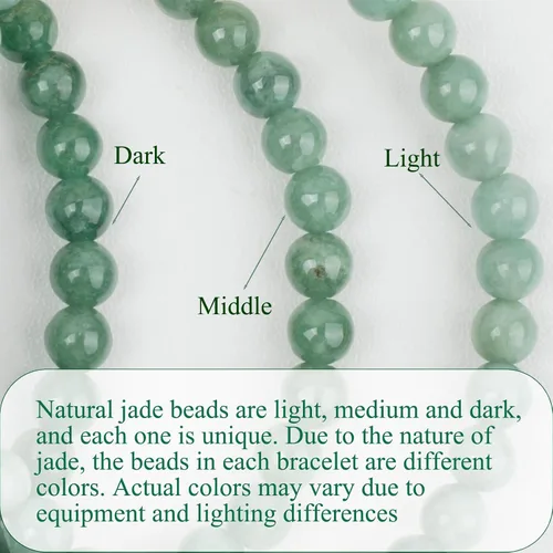 Miniatura 6 de Fengshui Pulsera de riqueza verde Pulsera de jade real para mujer Atrae pulseras adineradas afortunadas