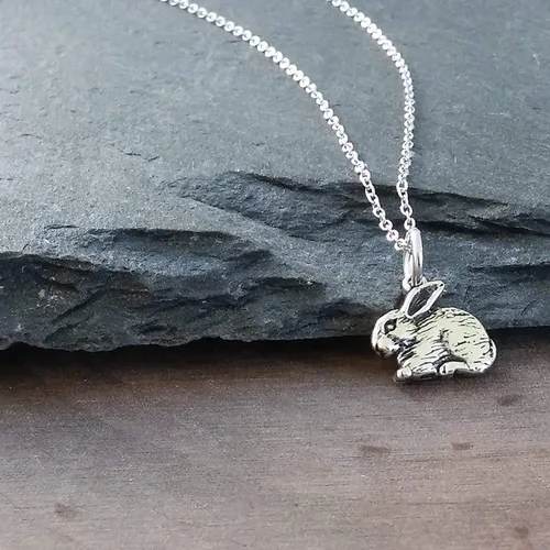 Miniatura 5 de KEVIN N ANNA Sterling Silver Small Rabbit Charm Necklace, 18