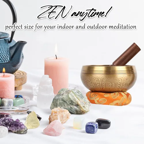 Miniatura 8 de Relaehih Juego de cuencos tibetanos martillados a mano en Nepal para meditación, yoga, chakra, accesorios de meditación, herramienta de alivio