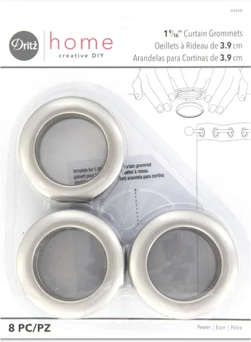 Miniatura 14 de Cortina con arandelas 1 pulgada, diámetro del plástico interior 8/Pkg Blanco