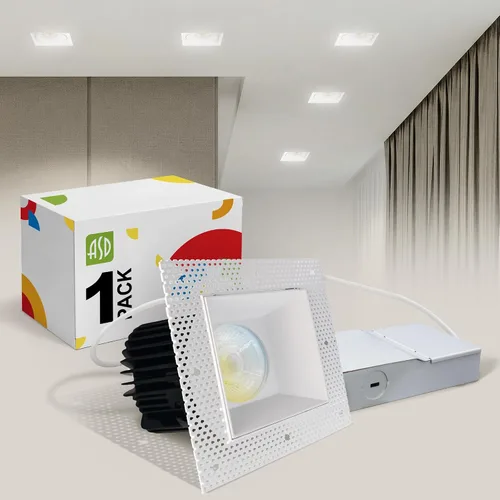 Miniatura 15 de ASD - Lámpara de techo empotrable LED sin bordes de 2 pulgadas, descendente sin lata con caja de conexiones, 5CCT seleccionable 2700K-5000K, 8W 636