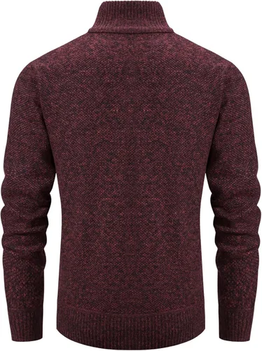 Miniatura 5 de VtuAOL Suéteres tipo cárdigan para hombre, con cremallera completa, cuello alto, cárdigan de punto casual con bolsillos