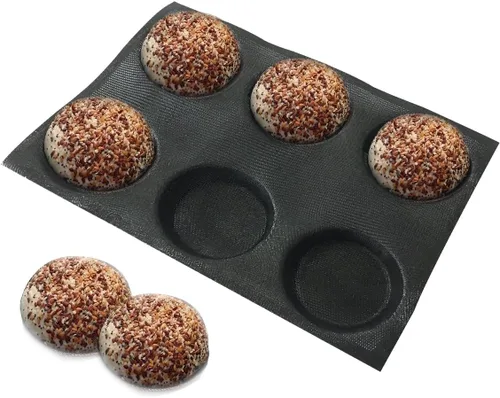 Miniatura 6 de Bluedrop Moldes perforados de la panadería de la forma redonda de la bandeja del pan de la forma del pan del bollo del silicón