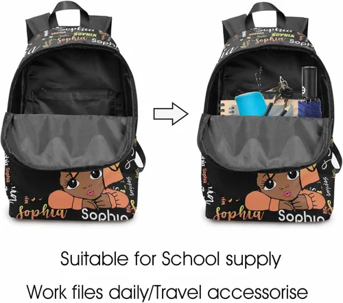 Miniatura 11 de Texto personalizado Elefante desgaste gafas mochila mochila mochila casual Daypack bolsa para mamá niñas, color86-4, Mochilas Daypack