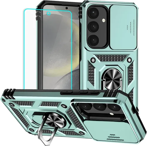 Miniatura 27 de HNHYGETE Funda para Samsung A13 5G, Galaxy A13 5G con protector de pantalla, soporte giratorio de grado militar de 360° (resistente), fundas Negro