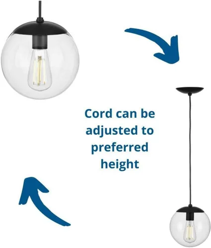 Miniatura 6 de Progress Lighting Atwell Collection - Lámpara colgante colgante moderna con forma de globo de cristal transparente de bronce cepillado