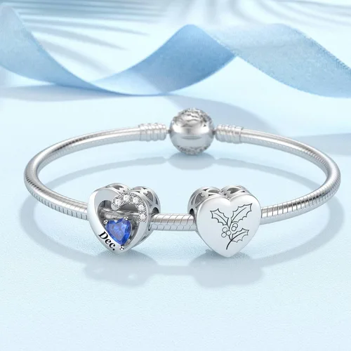 Miniatura 23 de SEVENWELL Dijes de piedra natal con flor grabada para el mes de nacimiento, pulsera de plata de ley 925, feliz cumpleaños para mujer