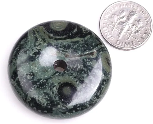 Miniatura 58 de JOE FOREMAN Anillo de cuarzo amatista natural de 1.181 in con colgante de donas circulares para hacer joyas, 1 unidad, Piedra