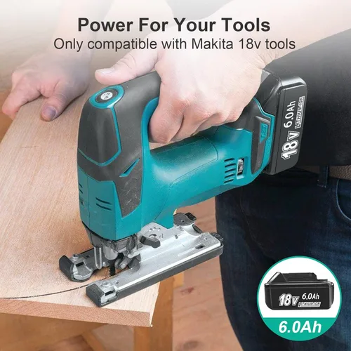 Miniatura 8 de Replcement actualizado de 6.0Ah para batería Makita de 18 V, paquete de 2 con cargador compatible con herramientas eléctricas Makita de 18 voltios