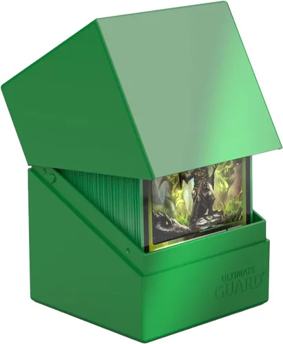 Miniatura 2 de Ultimate Guard Boulder Solid 100+, funda para 100 tarjetas TCG de doble manga, verde, almacenamiento seguro y duradero para juegos de cartas