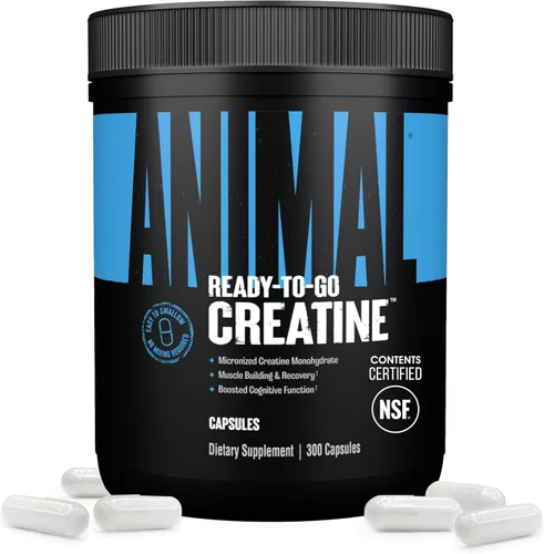 Animal Cápsulas de Monohidrato de Creatina Micronizada - 300 Cápsulas, 2500mg por Porción para Apoyar el Crecimiento Muscular, Resistencia,