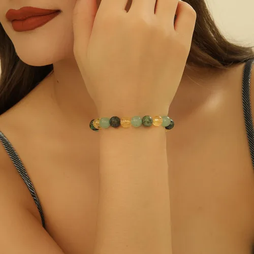 Miniatura 98 de Crystal Vibe Pulseras de cuentas de 0.315 in para mujeres y hombres, pulseras de cristal con piedras preciosas naturales, tamaño elástico ajustable