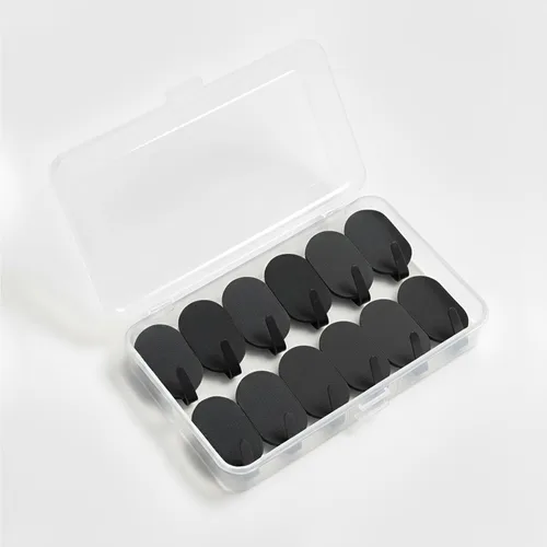 Miniatura 9 de Ganchos adhesivos de pared para colgar, paquete de 12 unidades, instalación sin taladro, ganchos extraíbles de acero inoxidable para baño, cocina
