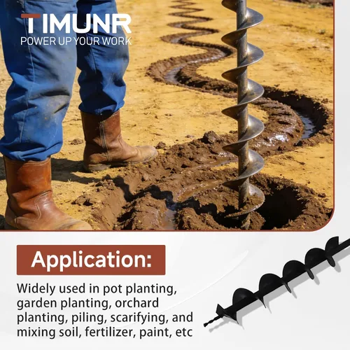Miniatura 6 de Brocas de taladro de tierra de 4 pulgadas para plantar, 4 brocas para taladro de motor de gasolina de 31.5 pulgadas, brocas para excavadoras